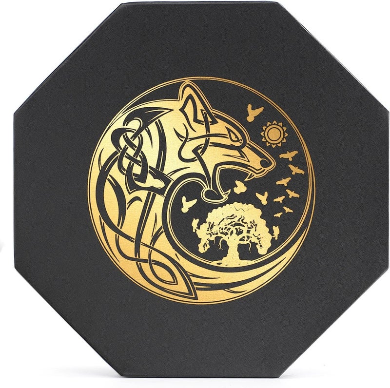 Soar Forge DND Dice Tray - Premium 9 Inch Tray for Dungeons and Dragons: Exquisitely Detailed Gold World Tree & Wolf Raven Design - Perfect Rolling & Box Storage to Protect Your Dice for D&D and RPG - Image 2